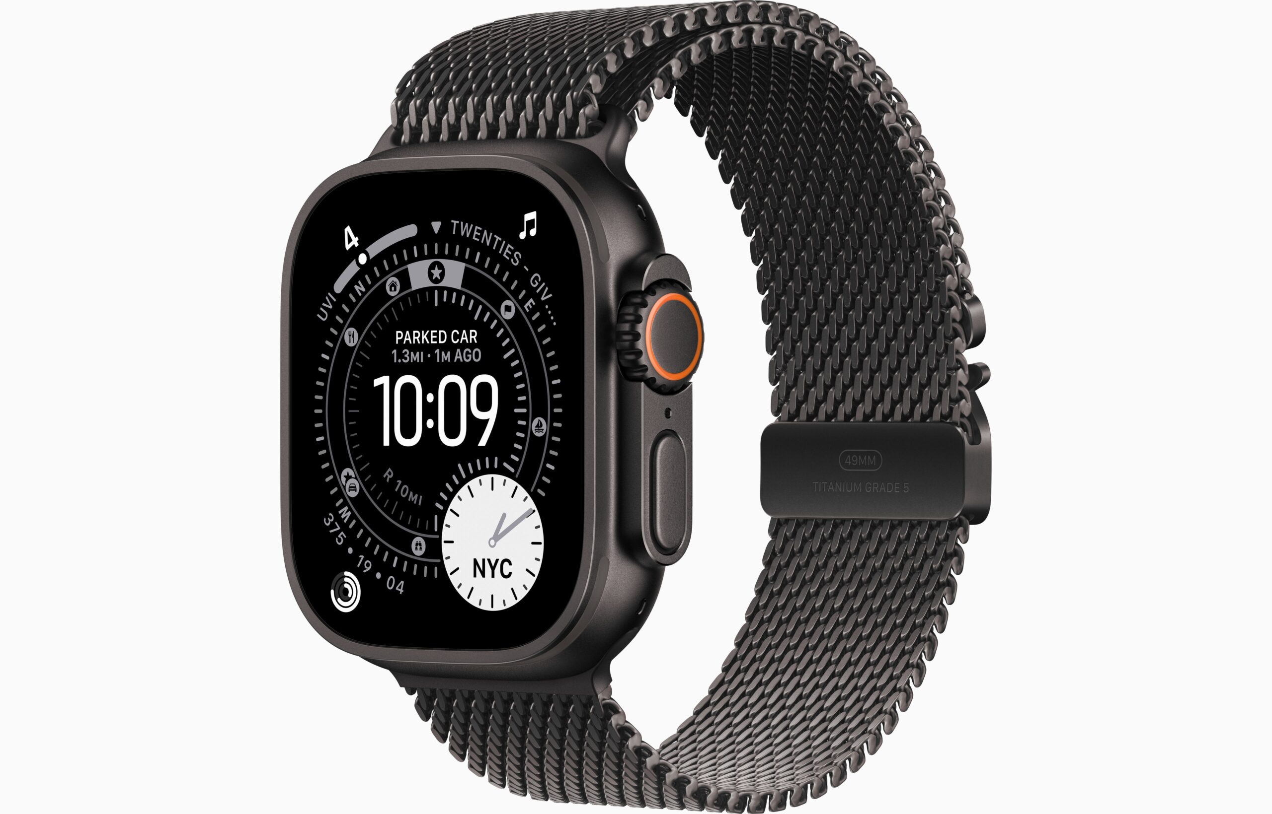Apple Watch Ultra 3 Black Titanium Case + Titanium Milanese Loop